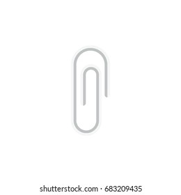 Isolated Clip Flat Icon. Fastener Page Vector Element Can Be Used For Clip, Fastener, Paper Design Concept.