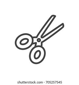 Isolated Clippers Outline Symbol On Clean Background. Vector Scissors Element In Trendy Style.