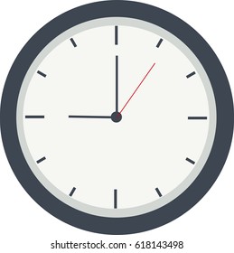 Isolated clock Icon Design. Nine o'clock.
