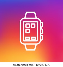 Isolated clock icon line symbol on clean background. Vector smart watch element in trendy style.