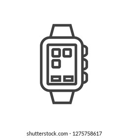 Isolated clock icon line symbol on clean background. Vector smart watch element in trendy style.