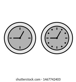 isolated clock icon on background, vector 