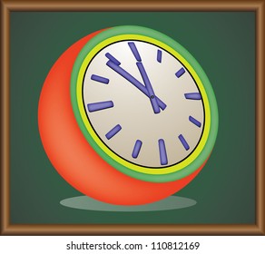  isolated clock with on blackboard