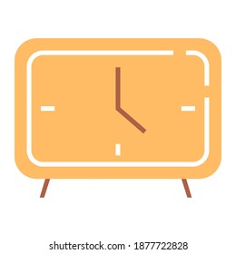 Isolated clock yellow household items icon- Vector