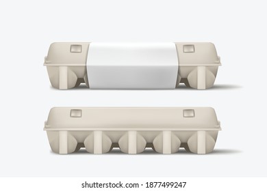 isolated closed gray eggs box on white