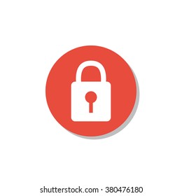isolated closed lock icon on decorated background