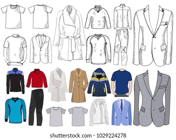  isolated clothes, a set of sketches