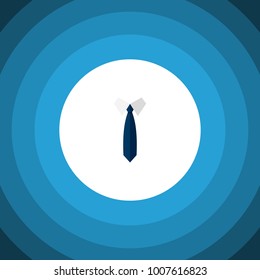 Isolated clothing icon flat. Necktie vector element can be used for necktie, clothing, fashion design concept.