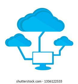 Isolated cloud computing icon. Vector illustration design
