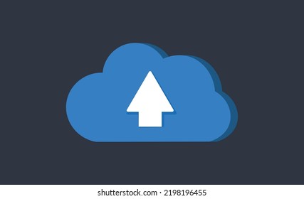 Isolated cloud data storage icon. Concept of uploading on server and database
