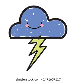 Isolated cloud draw design vector illustration