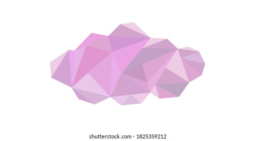 Isolated cloud in polygonal style in pastel colors