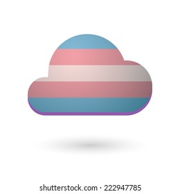  Isolated cloud with a transgender pride flag