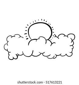 Isolated clouds and sun design