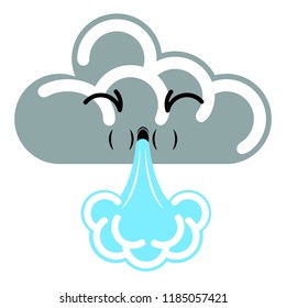 Isolated cloudy weather icon. Vector illustration design