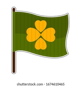 Symbol für die Fahne in der Isolation. Symbole von Saint-Patricks - Vektorillustration