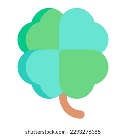 Isolated clover in flat icon on white background. Leaf, spring