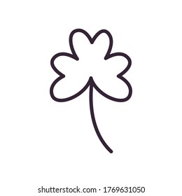 Icono de diseño de línea de trébol aislado de naturaleza floral jardín adorno botánico y tema de vida Ilustración vectorial
