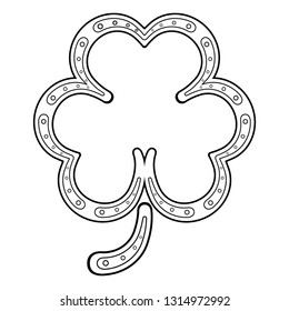Isolated clover shaped horseshoe. Vector illustration design