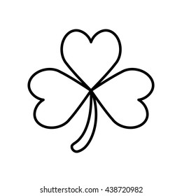 Isolated Clover of three leaves. Vector graphic
