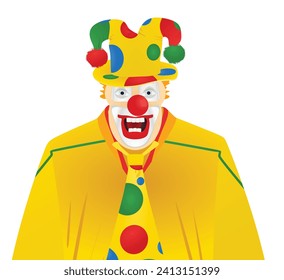 Isolated clown face. vector illustration