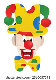 Isolated clown face. vector illustration