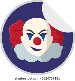 Isolated clown icon halloween logo cartoon illustration