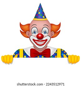 isolated clown illustration for carnival and circus posters