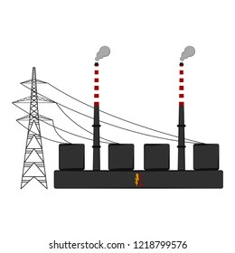 Isolated coal power plant. Vector illustration design