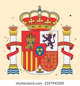 Escudo aislado de España Vector