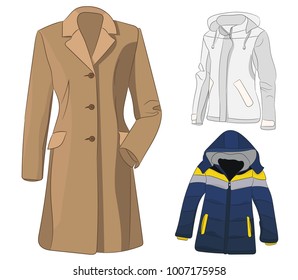  isolated coat and jacket