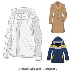  isolated coat and jacket