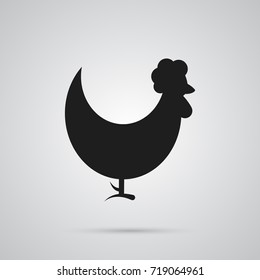 Isolated Cock Icon Symbol On Clean Background. Vector Rooster Element In Trendy Style.