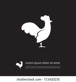 Isolated Cockerel Icon. Hen Vector Element Can Be Used For Cock, Rooster, Bird Design Concept.