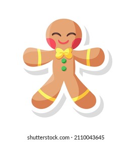 Isolated cockie merry christmas decorative sticker illustration