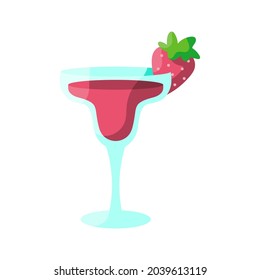 Isolated cocktail icon with a strawberry Vector