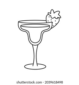 Isolated cocktail icon with a strawberry Vector