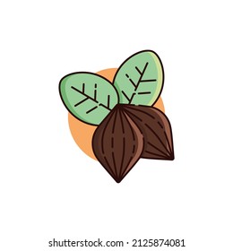 Isolated Cocoa Fruit Simple Vector Logo Design