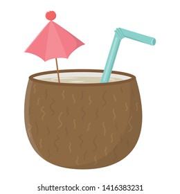 Isolated coconut cocktail design vector illustration