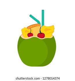 Isolated coconut cocktail image. Vector illustration design