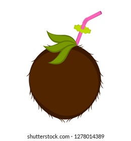 Isolated coconut cocktail image. Vector illustration design