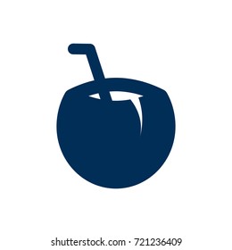 Isolated Coconut Icon Symbol On Clean Background. Vector Cocktail Element In Trendy Style.