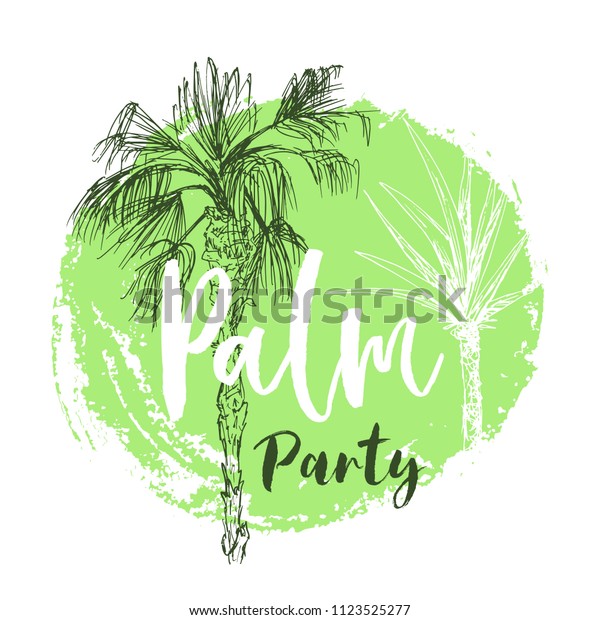 Isolated Coconut Queen Palm Tree Leaves Stock Vector Royalty Free 1123525277