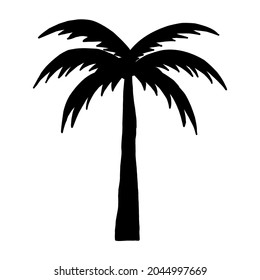 isolated coconut tree silhouette illustration, summer sign vector