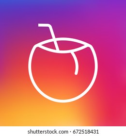 Isolated Cocos Outline Symbol On Clean Background. Vector Coconut Element In Trendy Style.