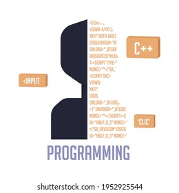 Isolated codes programming computer tecnology web icon- Vector