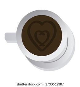 Isolated coffe cup over a white background - Vector