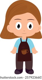 Isolated coffee barista cartoon character