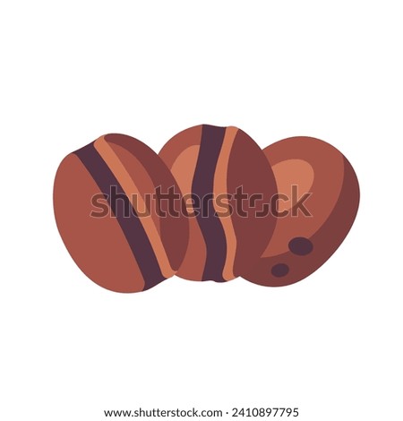 Isolated coffee beans on white background. Natural fresh grain. Arabica, mocha, cappuccino flavor.