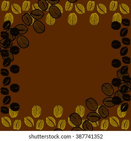 Isolated coffee brown beans on background